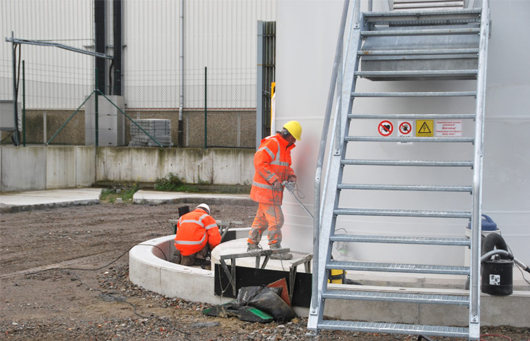 Windkraftanlage Fundament Drainage